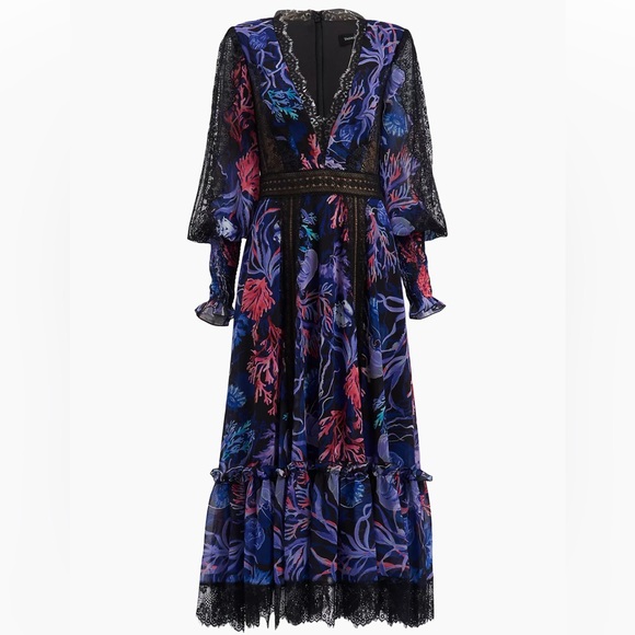 Tadashi Shoji
Satin Coral Lace Midi-Dress Size 8 NWT - Picture 4 of 10